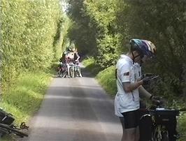 The willow-lined Beer Drove near Two-Mile Rhyne, 17.2 miles into the ride